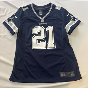 Dallas Cowboys Jersey Womens Large Blue NFL Football Ezekiel Elliott 21 Nike